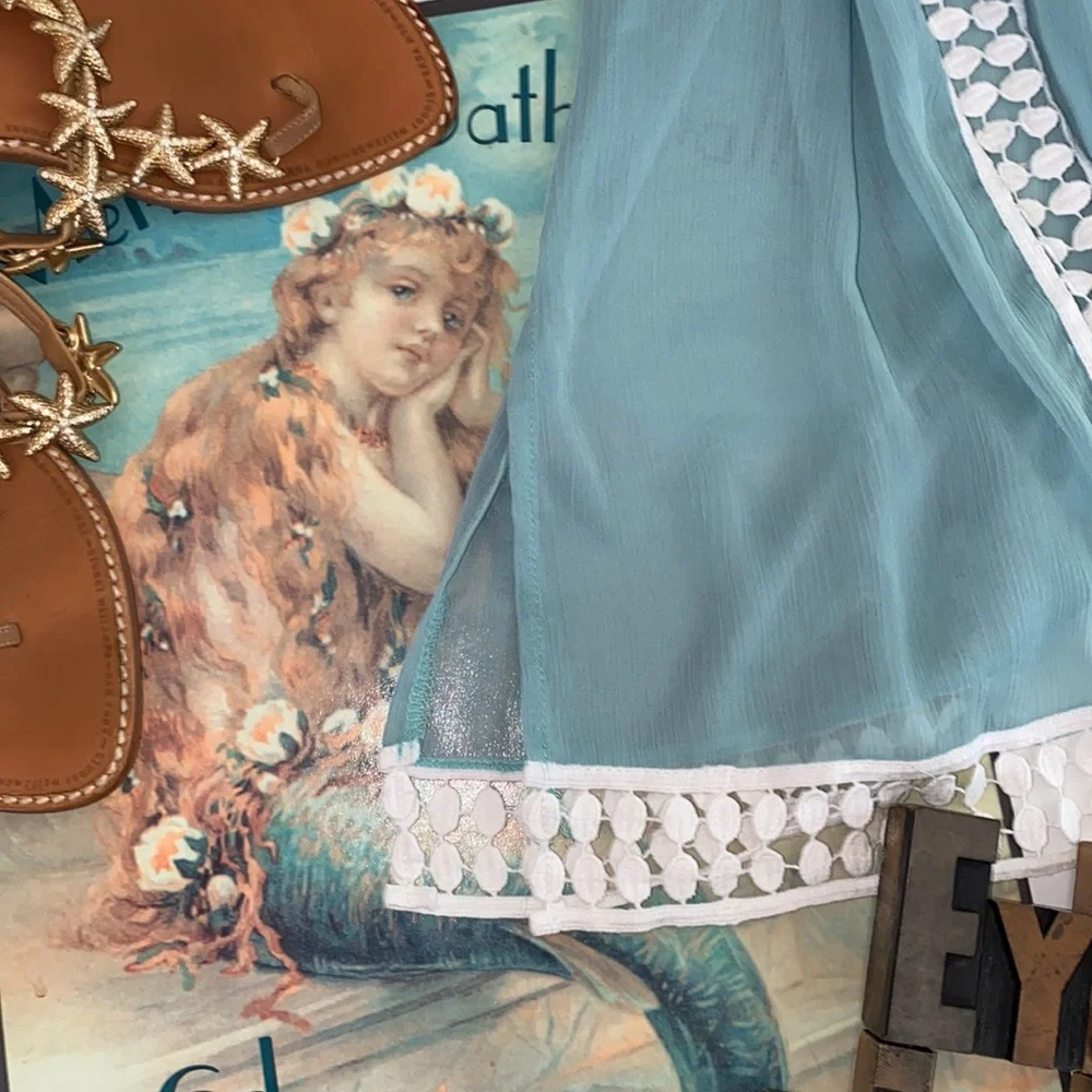 🏊‍♂️AMERICAN GLAMOUR by BADGLEY MISCHKA Sheer Swim Cover Up - Picture 2 of 8